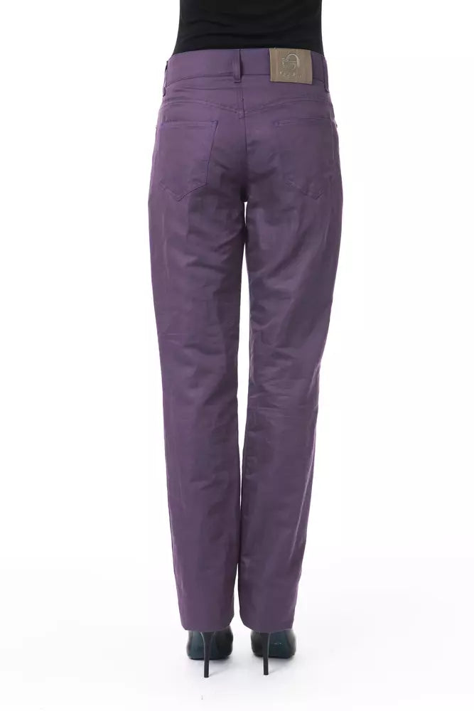 BYBLOS Purple Cotton Women Pant - ClickThatClicks 