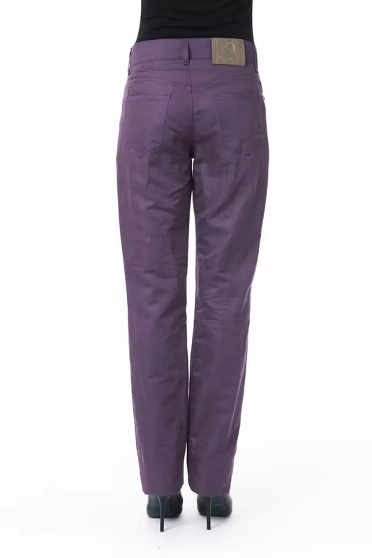BYBLOS Purple Cotton Women Pant - ClickThatClicks 
