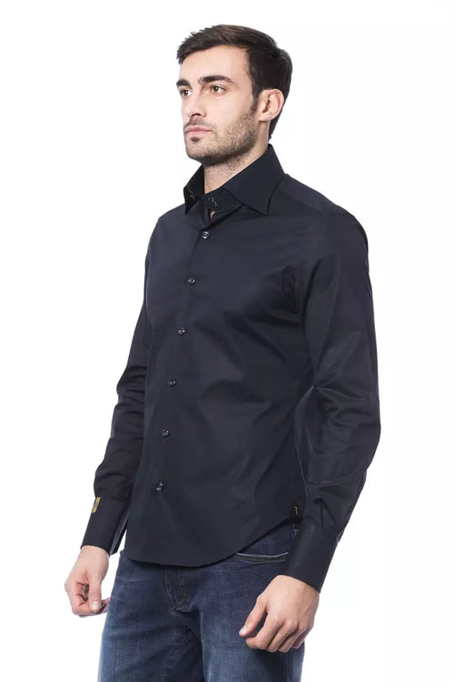 Billionaire Italian Couture Blue Cotton Men Shirt - ClickThatClicks 