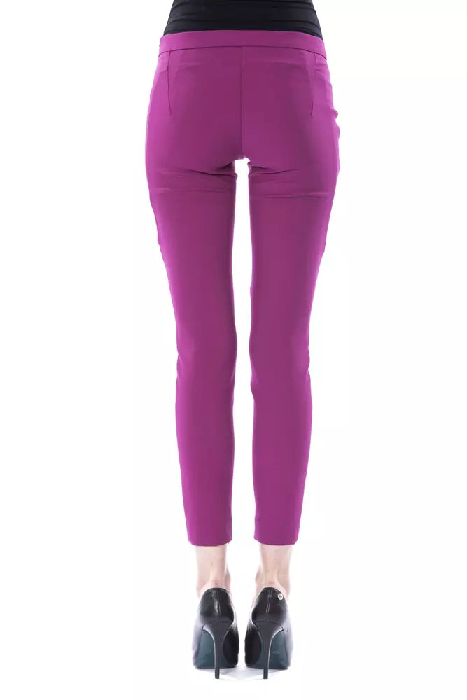 BYBLOS Purple Polyester Women Pants - ClickThatClicks 