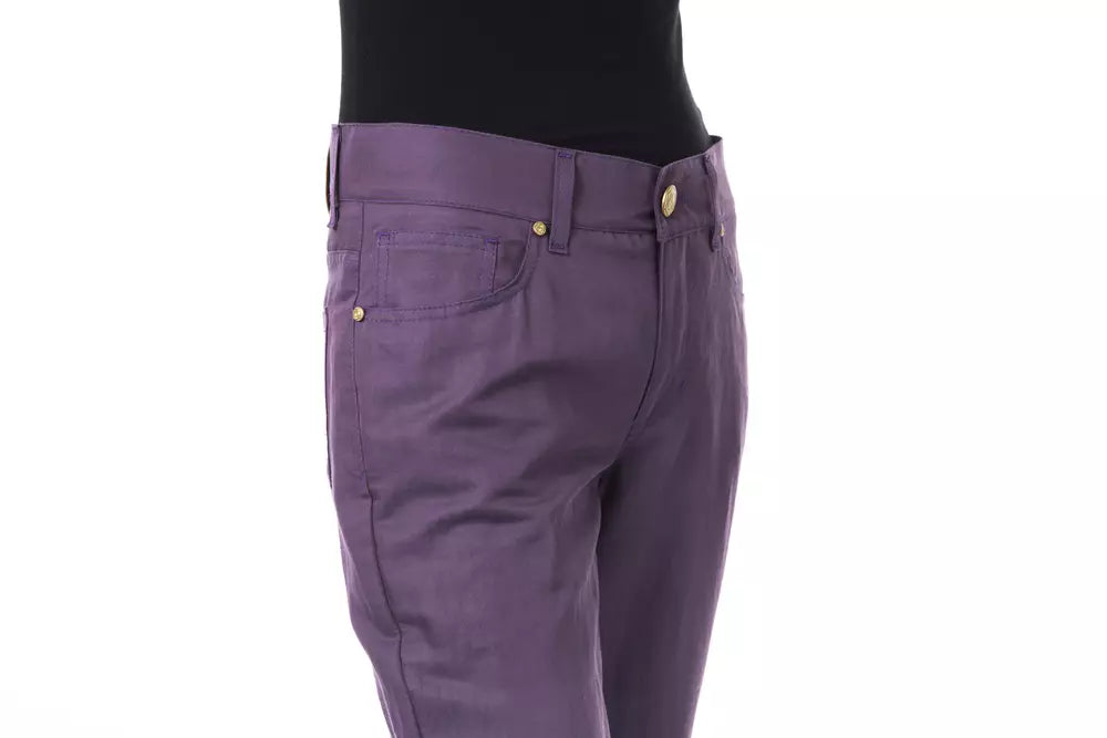 BYBLOS Purple Cotton Women Pant - ClickThatClicks 
