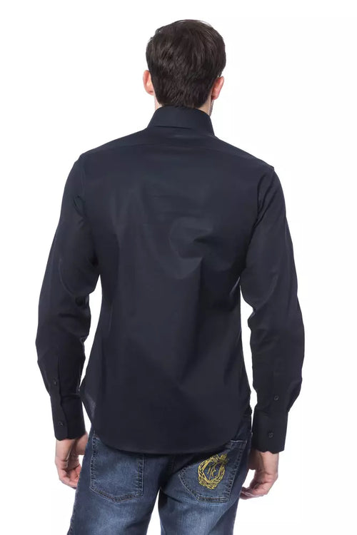 Billionaire Italian Couture Blue Cotton Men Shirt - ClickThatClicks 