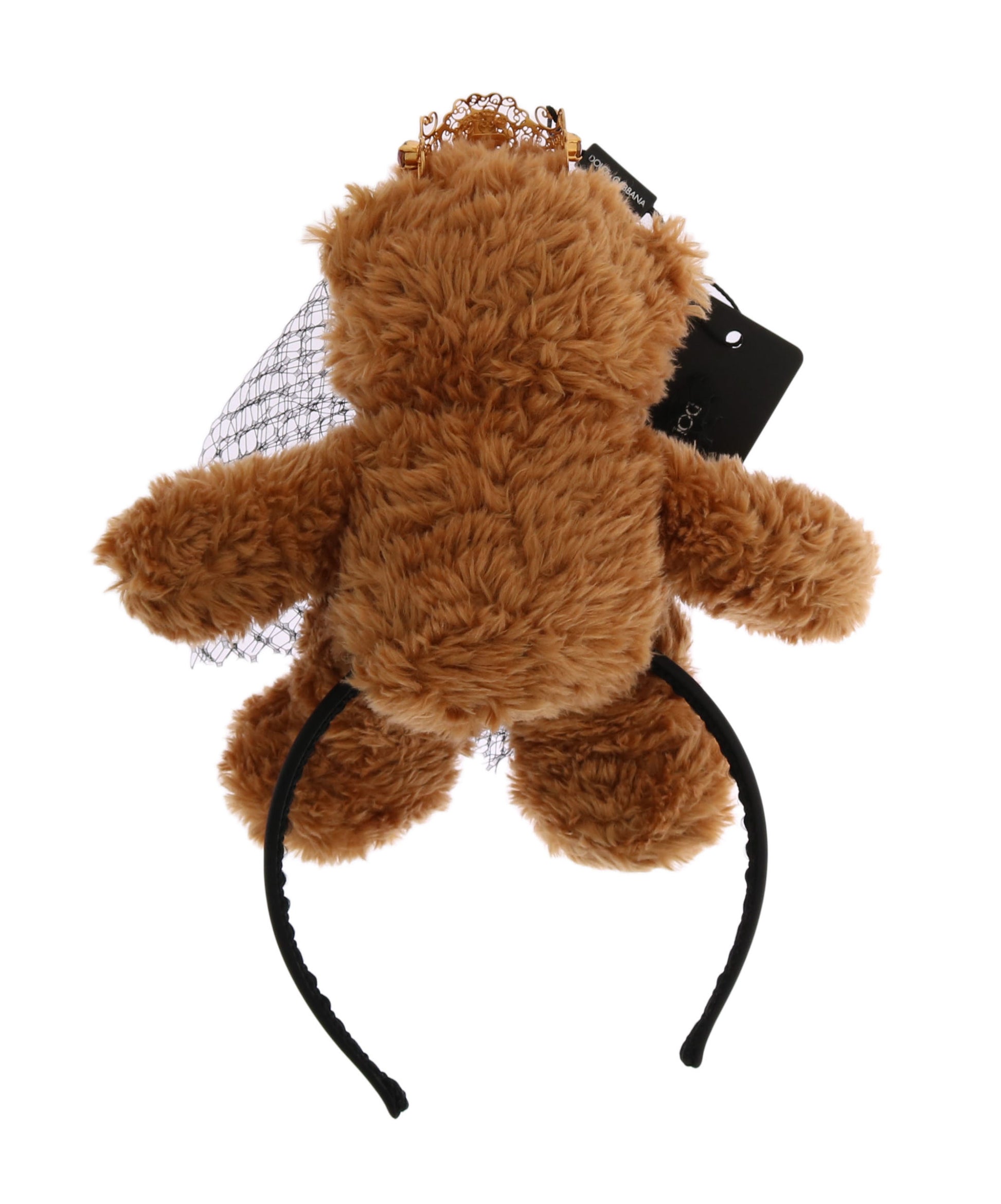 Dolce & Gabbana Teddy Bear Gold Crystal  Crown Tiara Diadem Hair Band - ClickThatClicks 