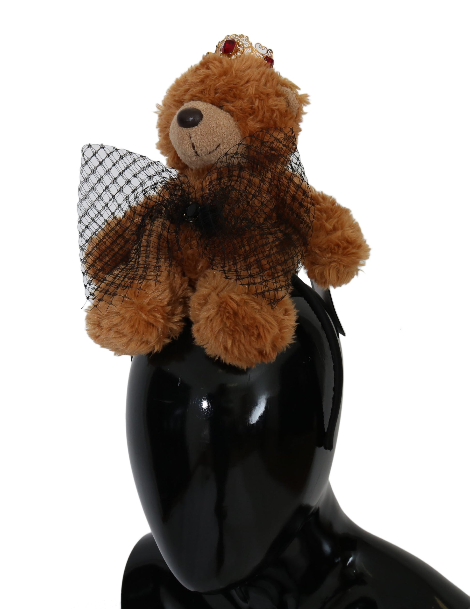 Dolce & Gabbana Teddy Bear Gold Crystal  Crown Tiara Diadem Hair Band - ClickThatClicks 