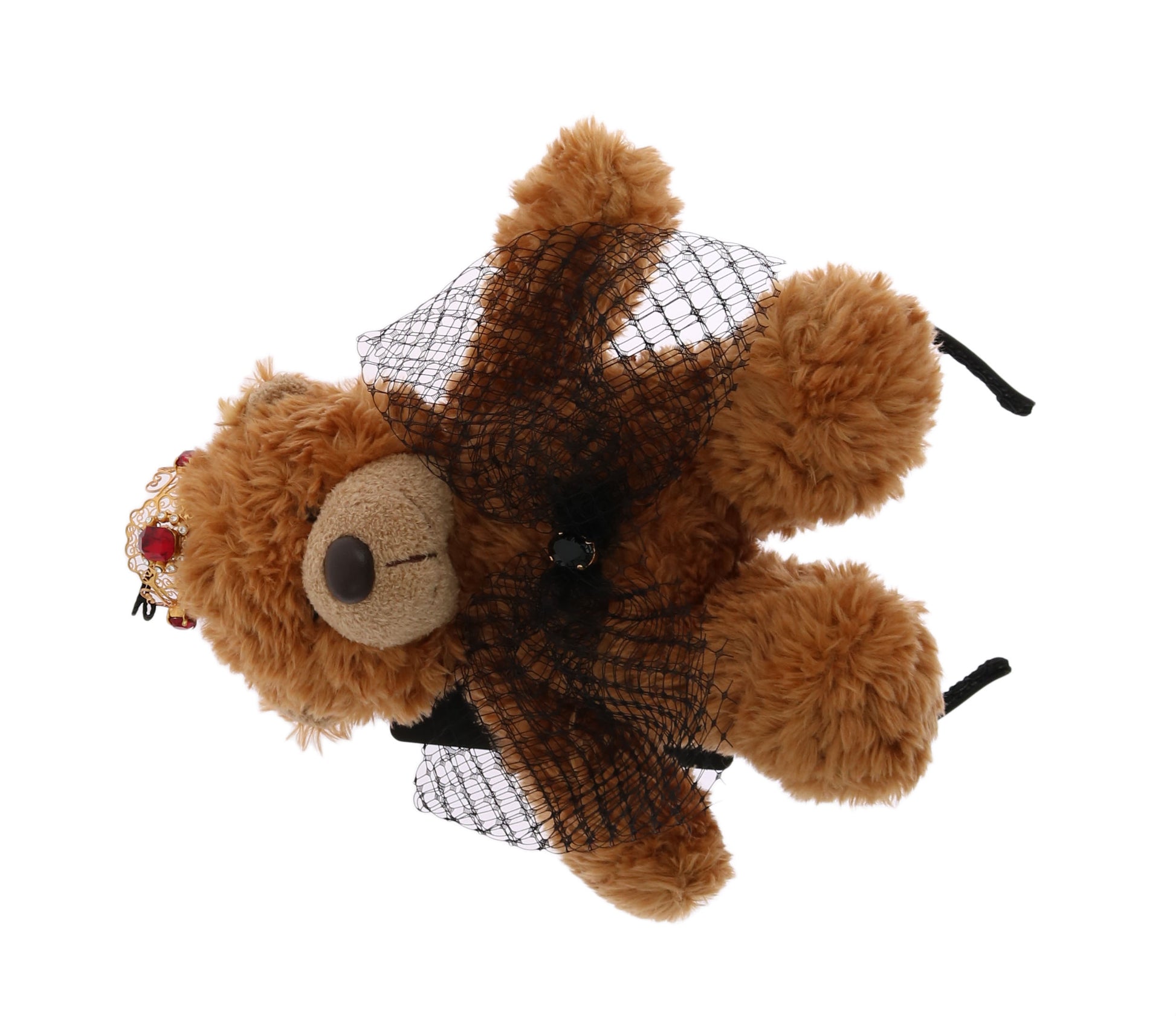 Dolce & Gabbana Teddy Bear Gold Crystal  Crown Tiara Diadem Hair Band - ClickThatClicks 