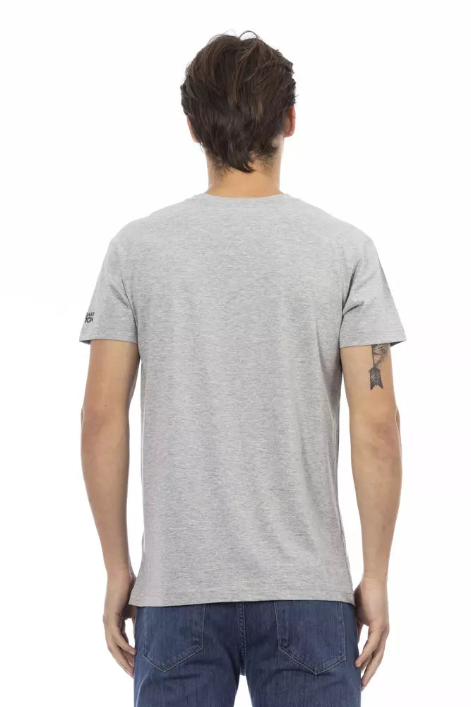 Trussardi Action Gray Cotton Men's T-Shirt - ClickThatClicks 