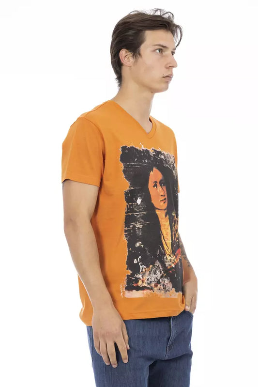 Trussardi Action Orange Cotton Men T-Shirt - ClickThatClicks 
