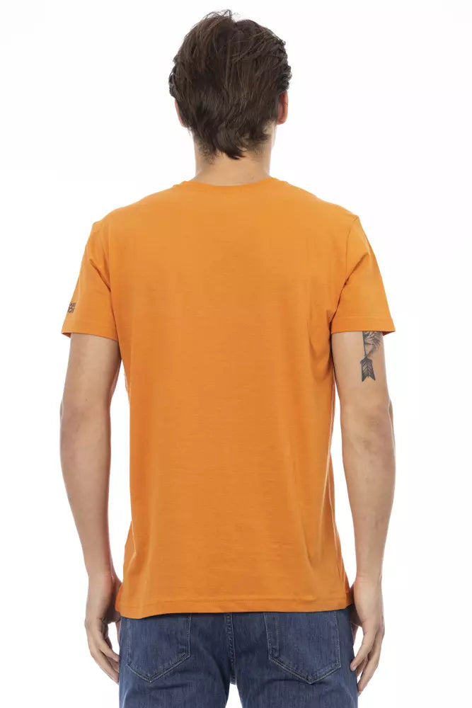 Trussardi Action Orange Cotton Men T-Shirt - ClickThatClicks 