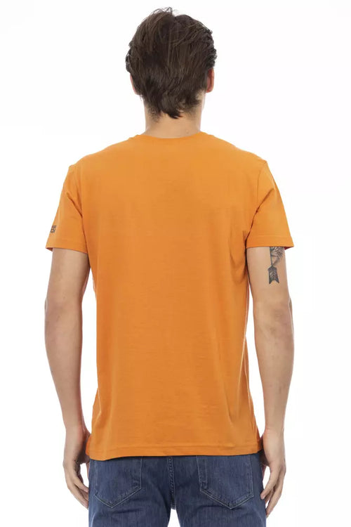 Trussardi Action Orange Cotton Men T-Shirt - ClickThatClicks 