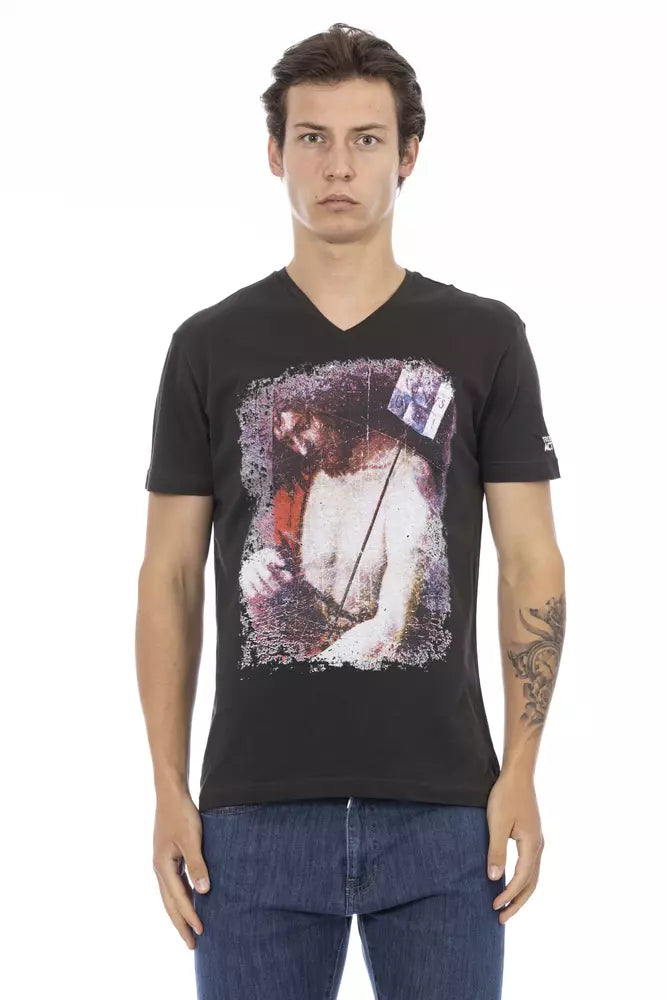 Trussardi Action Black Cotton Men's T-Shirt - ClickThatClicks 