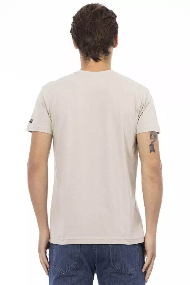 Trussardi Action Beige Cotton Men T-Shirt - ClickThatClicks 
