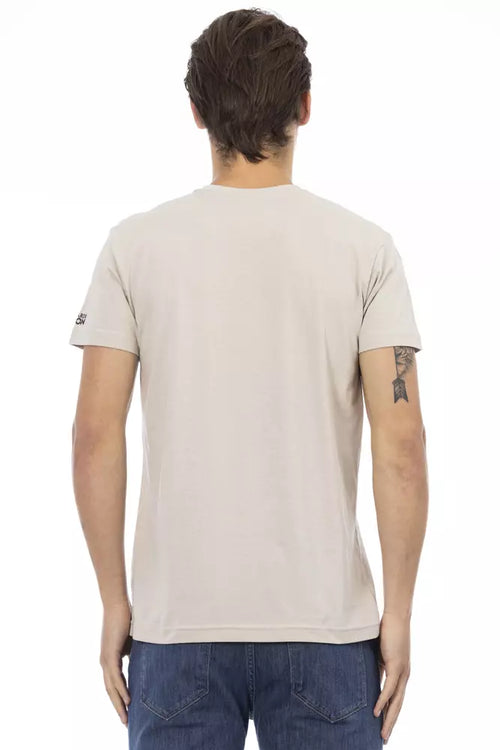 Trussardi Action Beige Cotton Men T-Shirt - ClickThatClicks 