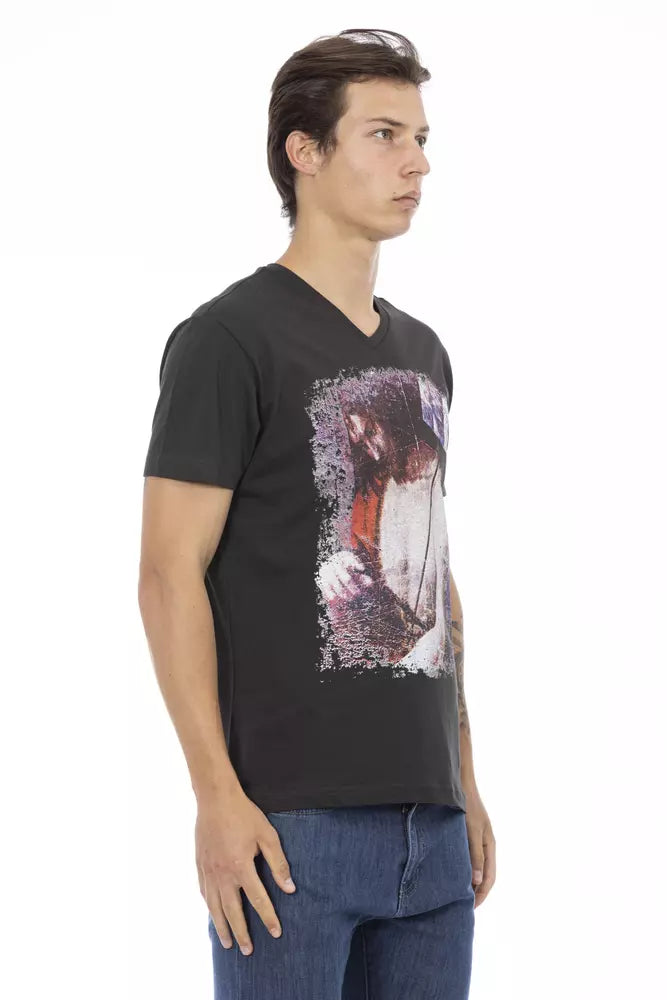 Trussardi Action Black Cotton Men's T-Shirt - ClickThatClicks 