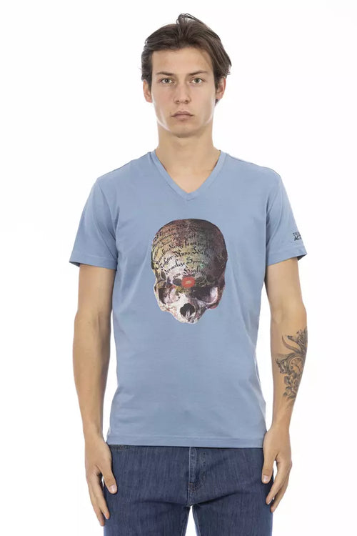 Trussardi Action Light Blue Cotton Men T-Shirt - ClickThatClicks 
