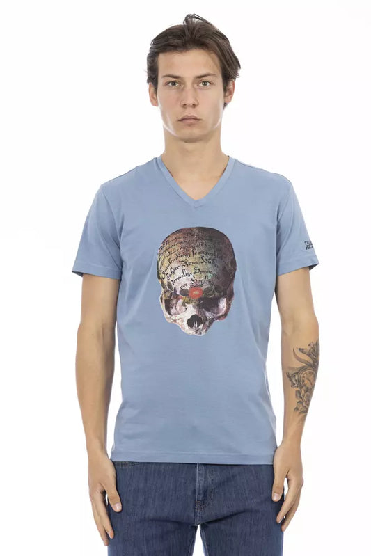 Trussardi Action Light Blue Cotton Men T-Shirt - ClickThatClicks 