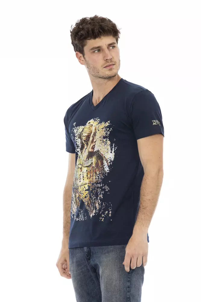 Trussardi Action Blue Cotton Men's T-Shirt - ClickThatClicks 