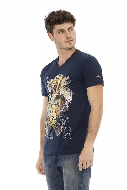 Trussardi Action Blue Cotton Men's T-Shirt - ClickThatClicks 