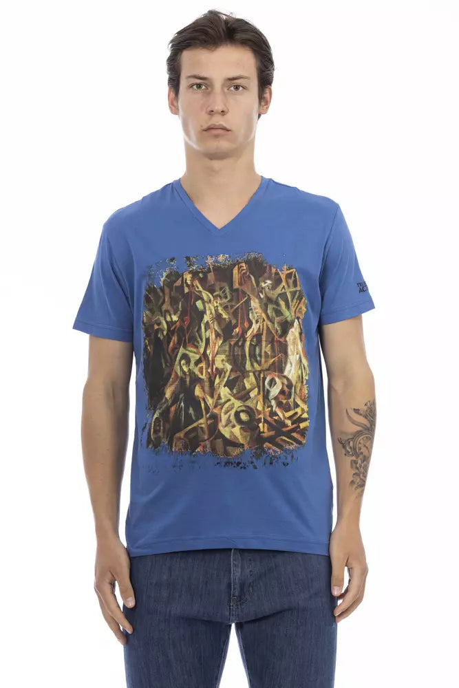 Trussardi Action Blue Cotton Men's T-Shirt - ClickThatClicks 