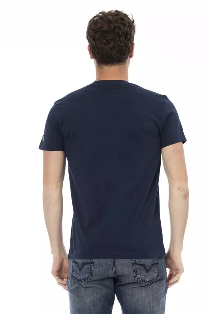 Trussardi Action Blue Cotton Men's T-Shirt - ClickThatClicks 