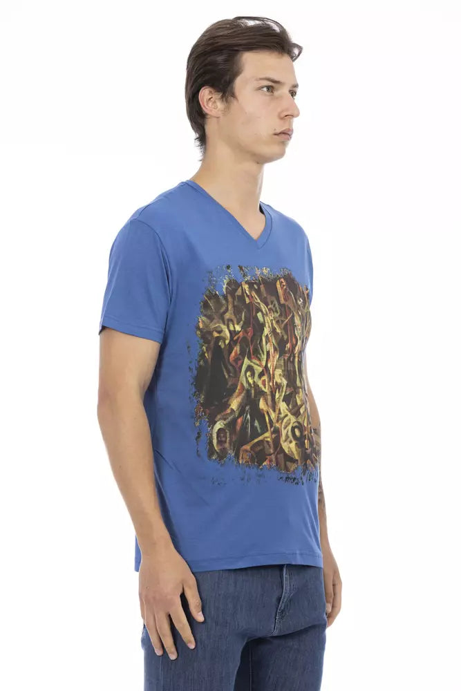 Trussardi Action Blue Cotton Men's T-Shirt - ClickThatClicks 