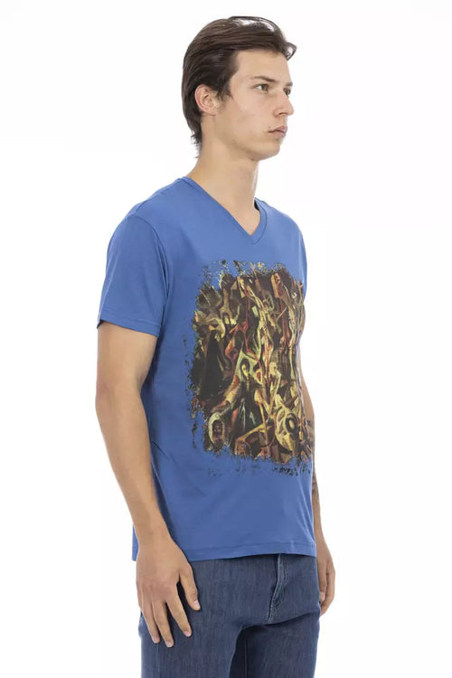 Trussardi Action Blue Cotton Men's T-Shirt - ClickThatClicks 