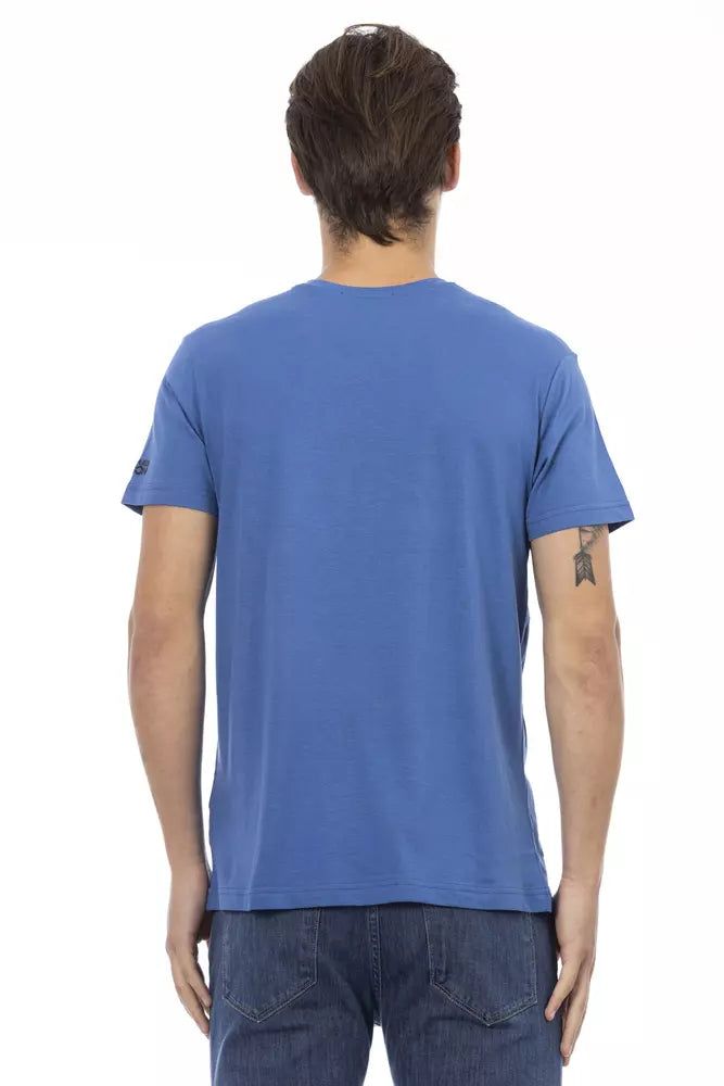 Trussardi Action Blue Cotton Men's T-Shirt - ClickThatClicks 