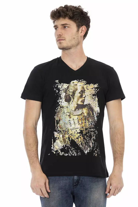 Trussardi Action Black Cotton Men T-Shirt - ClickThatClicks 