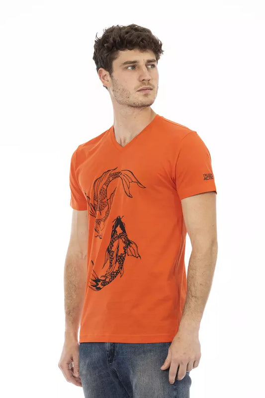 Trussardi Action Red Cotton Men T-Shirt - ClickThatClicks 