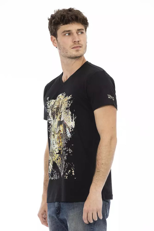 Trussardi Action Black Cotton Men T-Shirt - ClickThatClicks 