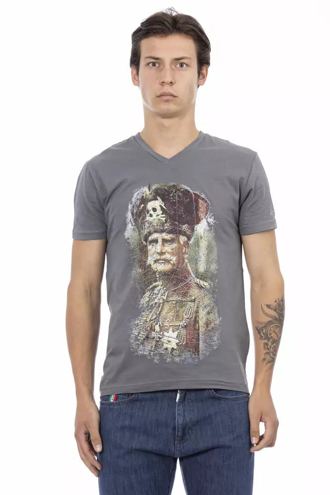 Trussardi Action Gray Cotton Men's T-Shirt - ClickThatClicks 