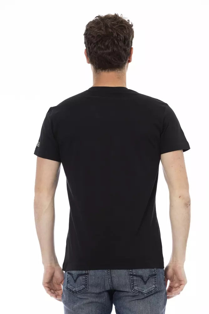 Trussardi Action Black Cotton Men T-Shirt - ClickThatClicks 