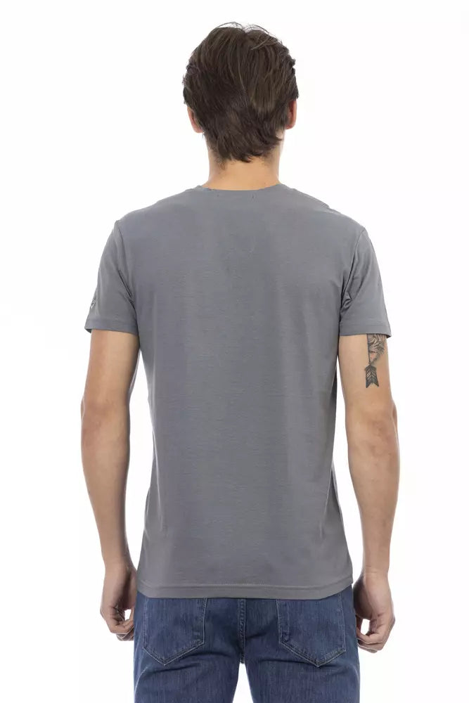 Trussardi Action Gray Cotton Men's T-Shirt - ClickThatClicks 