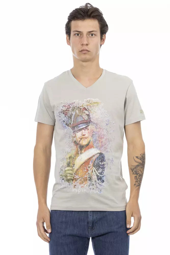 Trussardi Action Gray Cotton Men T-Shirt - ClickThatClicks 