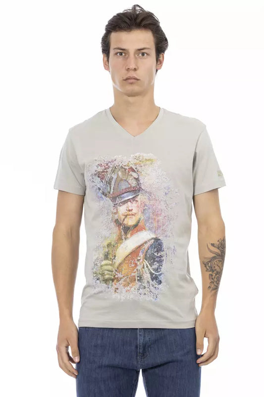 Trussardi Action Gray Cotton Men T-Shirt - ClickThatClicks 