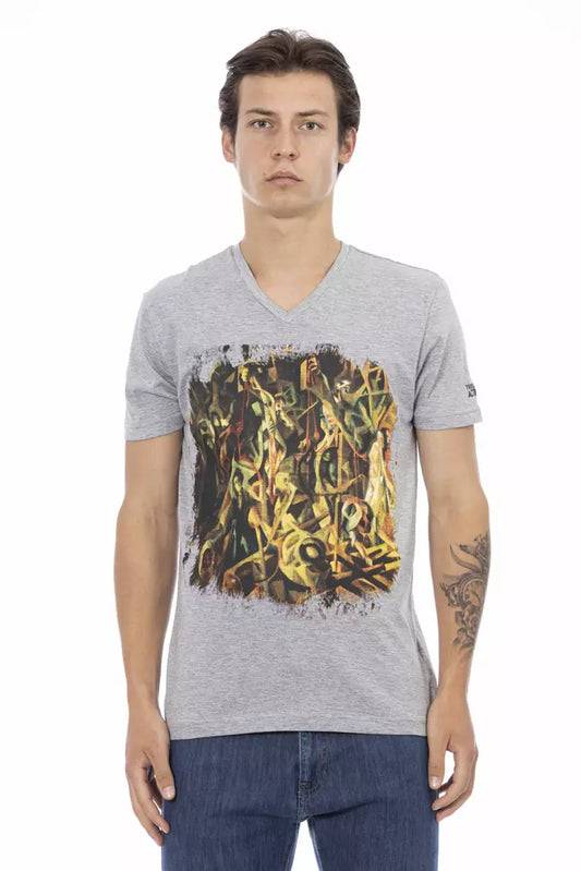 Trussardi Action Gray Cotton Men T-Shirt - ClickThatClicks 