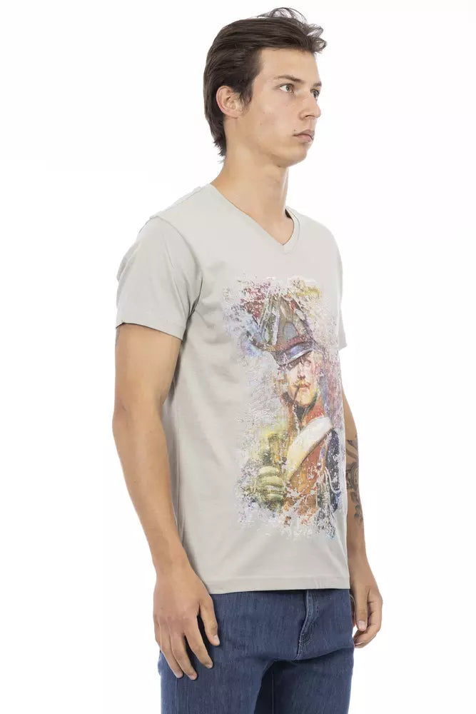 Trussardi Action Gray Cotton Men T-Shirt - ClickThatClicks 