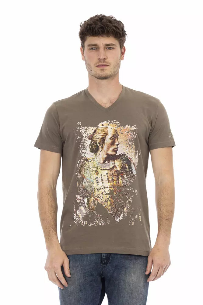 Trussardi Action Brown Cotton Men T-Shirt - ClickThatClicks 