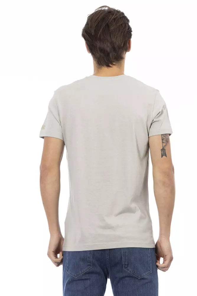Trussardi Action Gray Cotton Men T-Shirt - ClickThatClicks 
