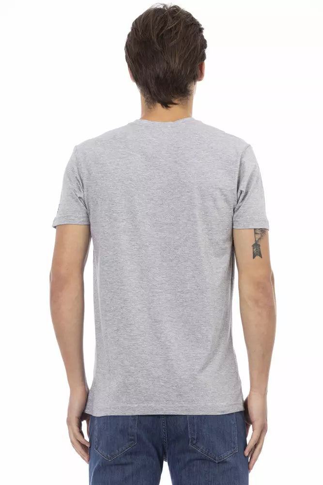 Trussardi Action Gray Cotton Men T-Shirt - ClickThatClicks 