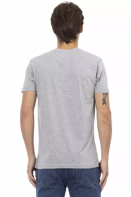 Trussardi Action Gray Cotton Men T-Shirt - ClickThatClicks 
