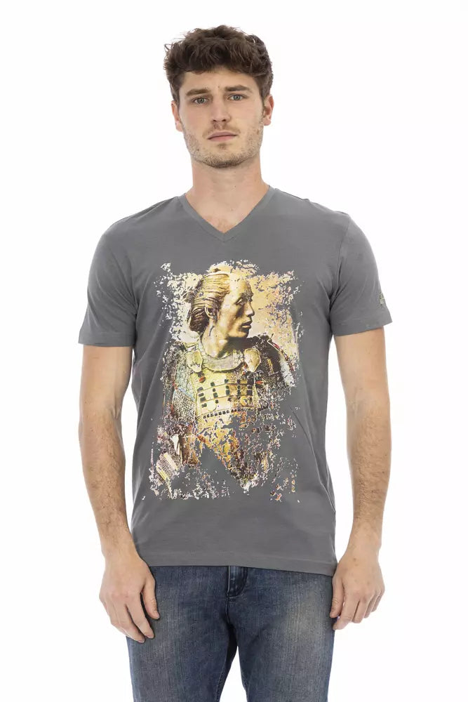 Trussardi Action Gray Cotton Men T-Shirt - ClickThatClicks 