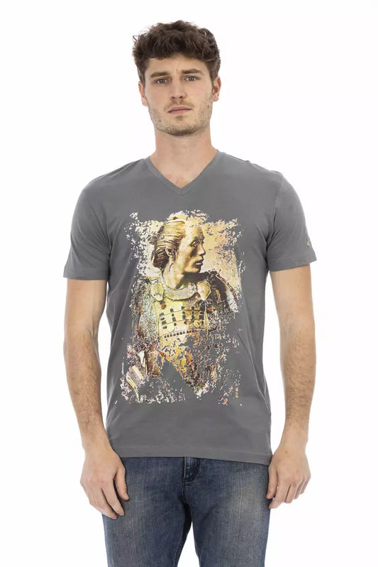 Trussardi Action Gray Cotton Men T-Shirt - ClickThatClicks 