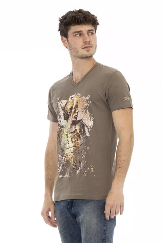 Trussardi Action Brown Cotton Men T-Shirt - ClickThatClicks 