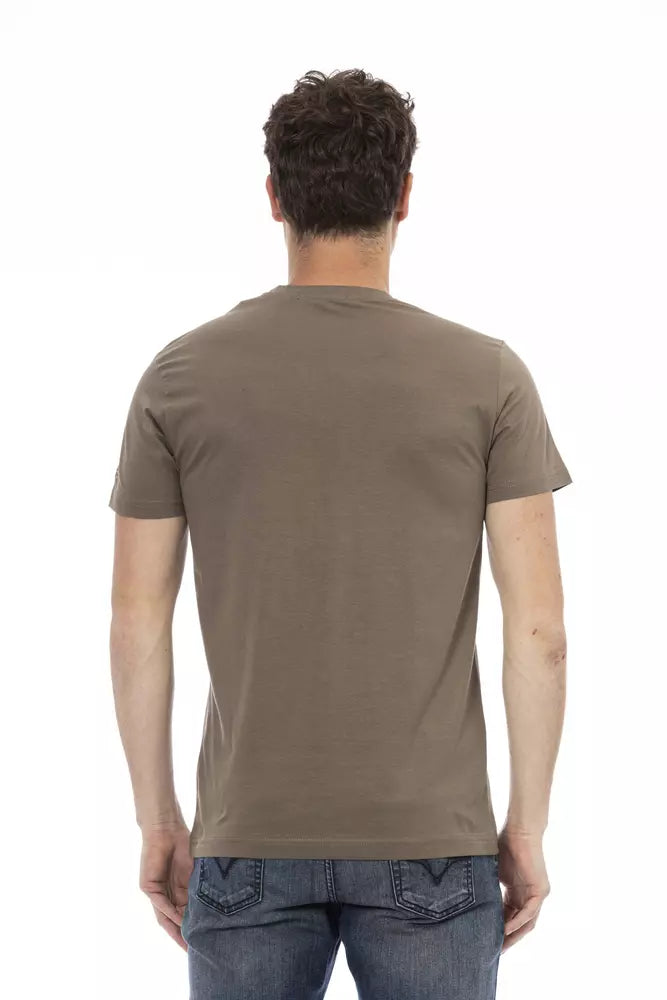 Trussardi Action Brown Cotton Men T-Shirt - ClickThatClicks 