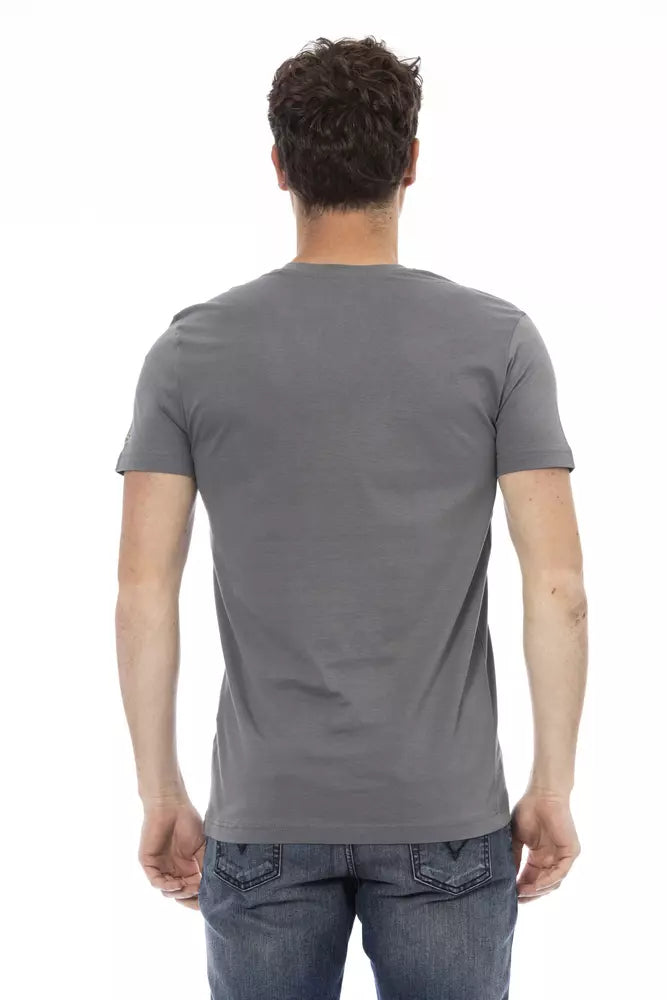 Trussardi Action Gray Cotton Men T-Shirt - ClickThatClicks 