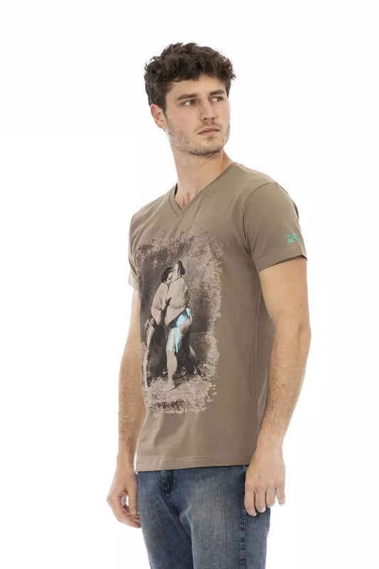 Trussardi Action Brown Cotton Men T-Shirt - ClickThatClicks 