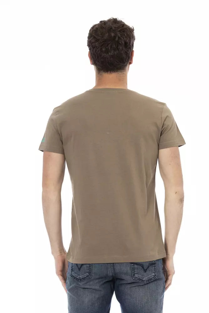 Trussardi Action Brown Cotton Men T-Shirt - ClickThatClicks 