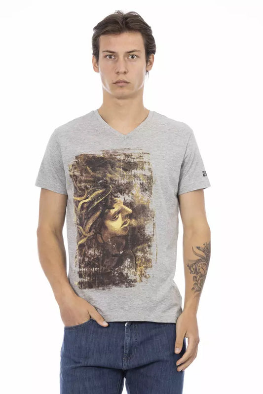 Trussardi Action Gray Cotton Men T-Shirt - ClickThatClicks 