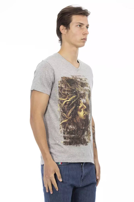 Trussardi Action Gray Cotton Men T-Shirt - ClickThatClicks 