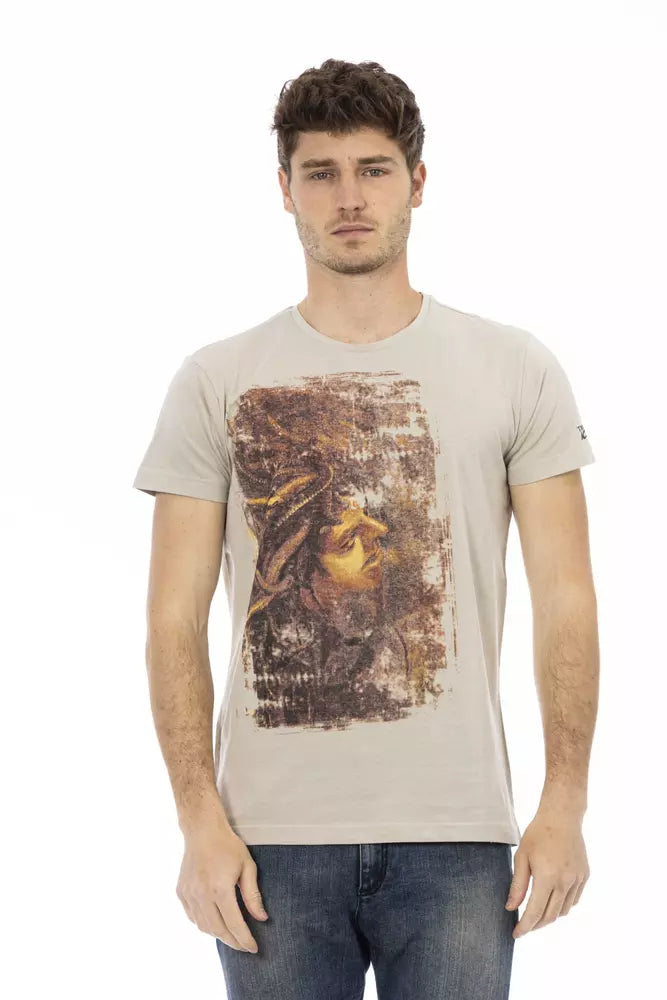 Trussardi Action Beige Cotton Men T-Shirt - ClickThatClicks 